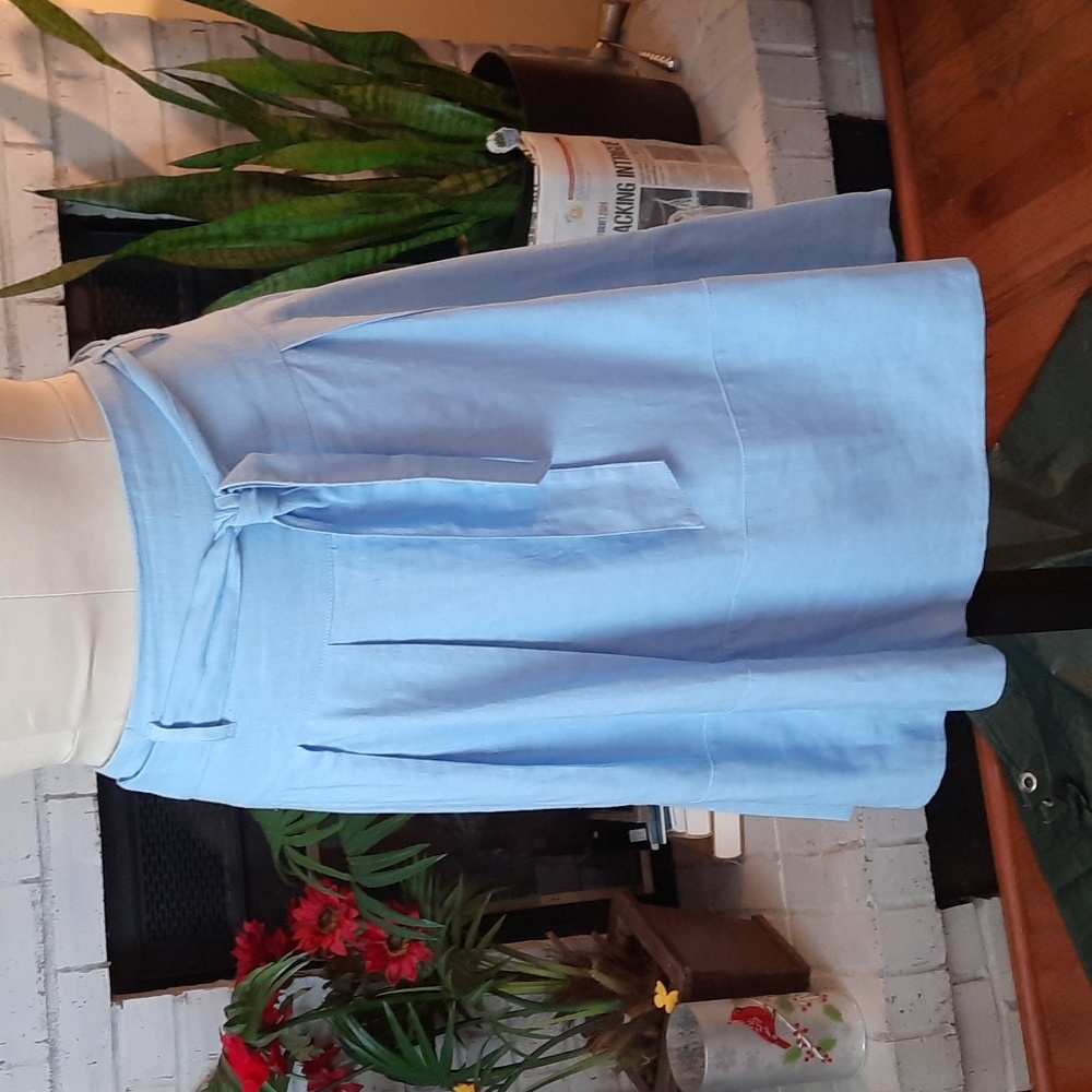 Blue mid-length Skirt with Tie Size 16
